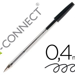 Bolígrafo Transparente Q-Connect Negro