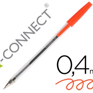 Bolígrafo Transparente Q-Connect Rojo