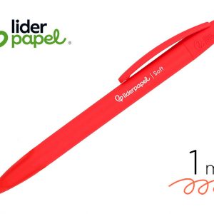 Bolígrafo Retráctil LiderPapel Soft Touch Rojo
