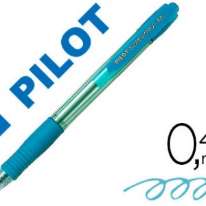Bolígrafo Pilot Retráctil Super Grip Celeste