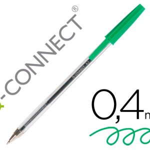 Bolígrafo Transparente Q-Connect Verde