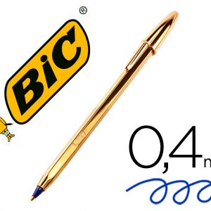 Bolígrafo Bic Celebración Oro Azul